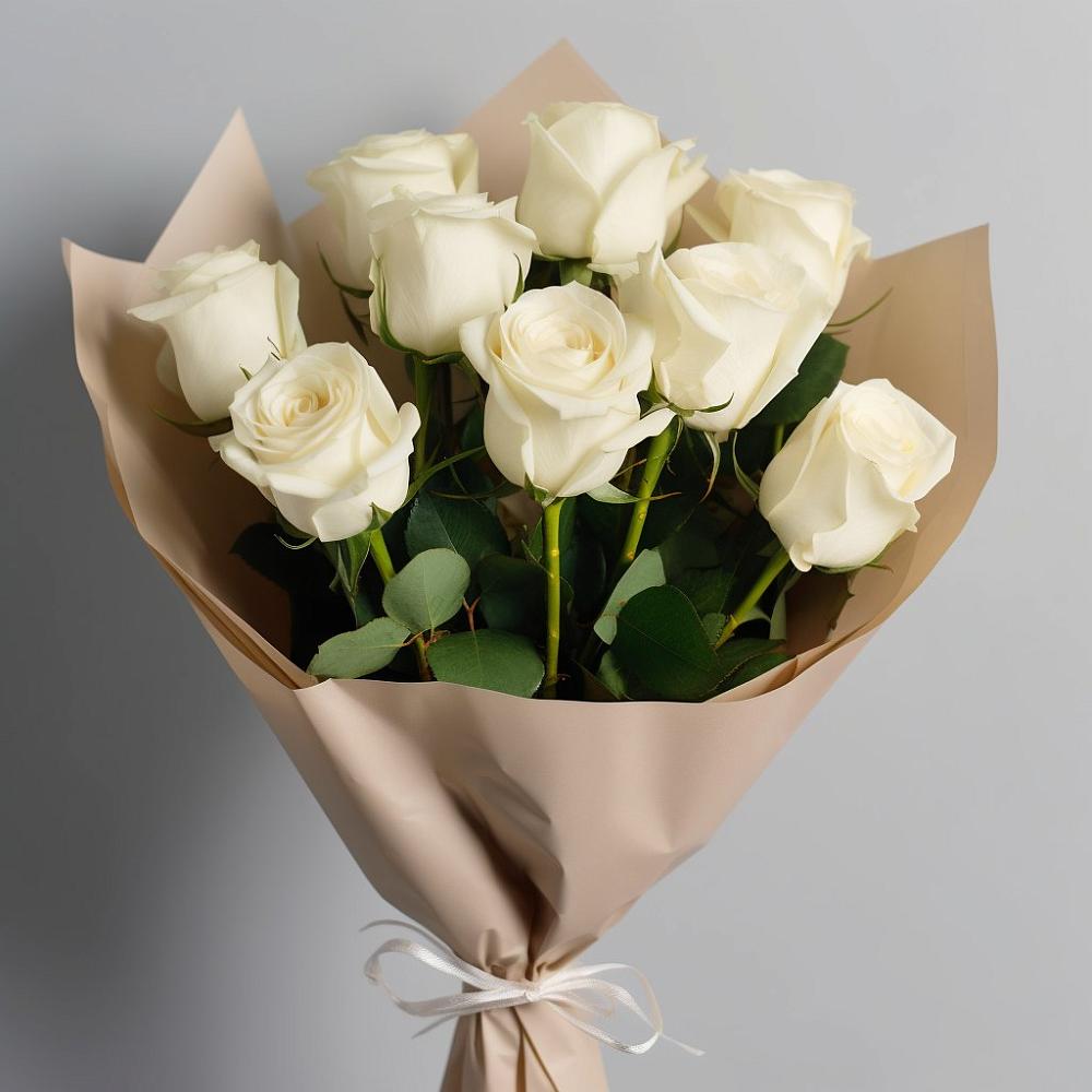 Букет 9 Белых роз Эдлесс Лав в Улаган