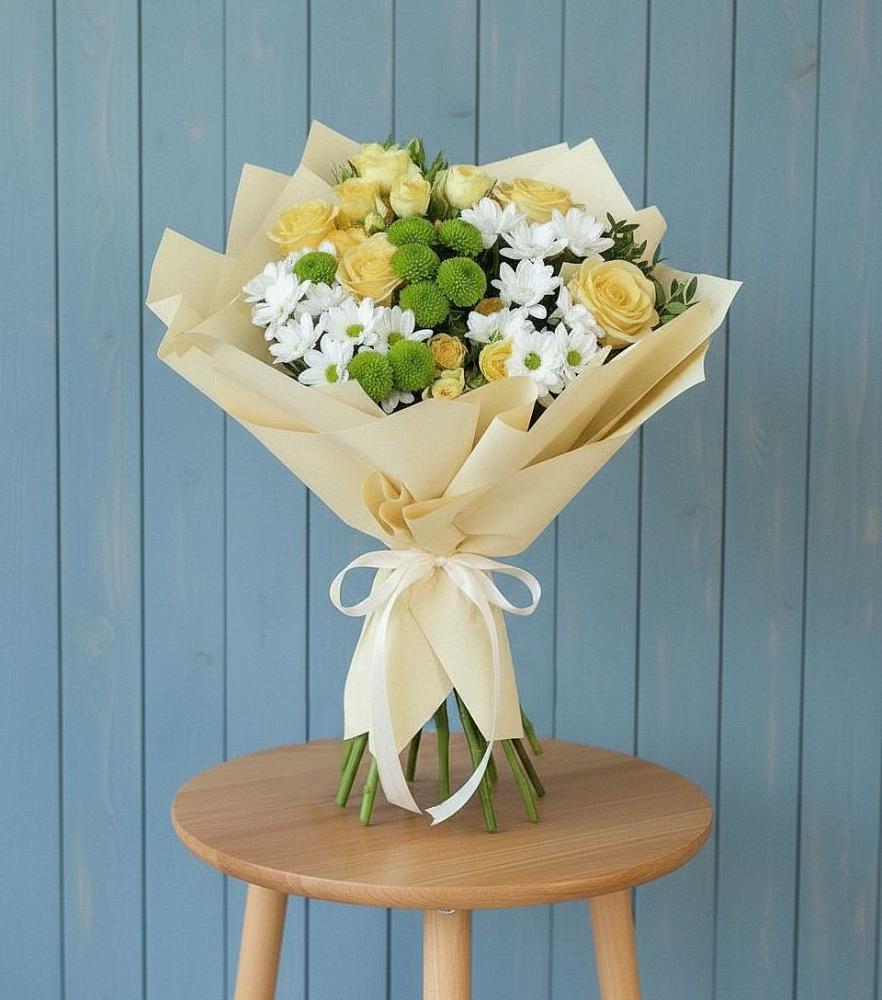 Букет цветов из: Хризантемы и Розы в Улаган