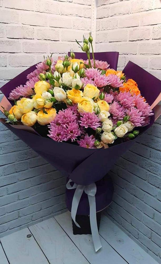 Букет цветов из: Хризантемы и Розы в Улаган