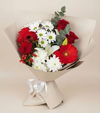 Букет цветов из:  Розы, Хризантемы, Герберы и Лилии в Улаган