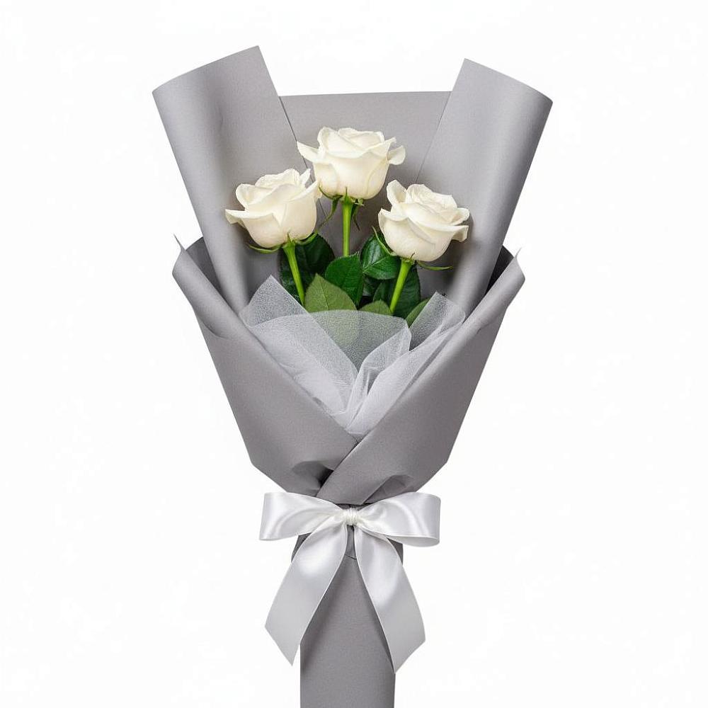 Букет 3 белые розы в Улаган