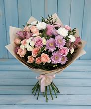 Букет цветов из:  Хризантемы, Розы и Альстромерии в Улаган