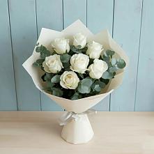Букет Белые розы в Эвкалипте #REPLACE_PRED# Улаган