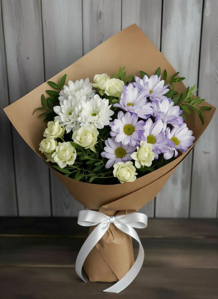 Букет цветов из: Хризантемы и Розы в Улаган